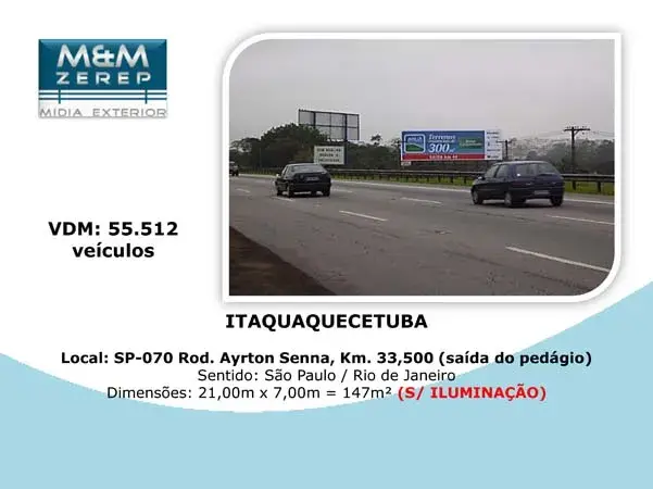Painel Rodoviário e Front Light Rodovia Ayrton Senna SP-070 Imagem