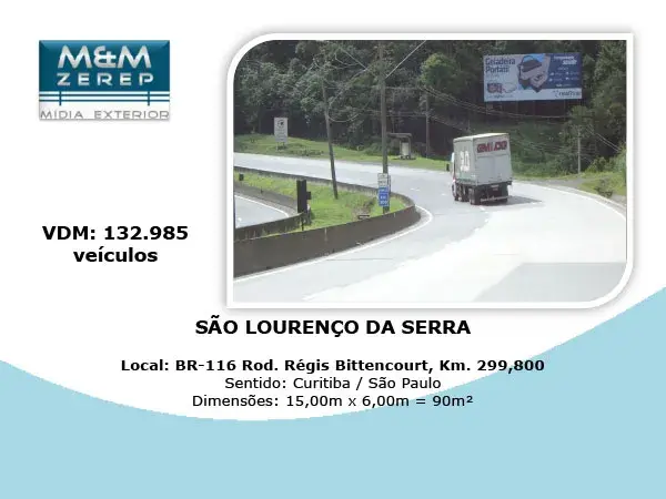 Painel Rodoviário e Front Light Rodovia Régis Bittencourt BR-116 Imagem