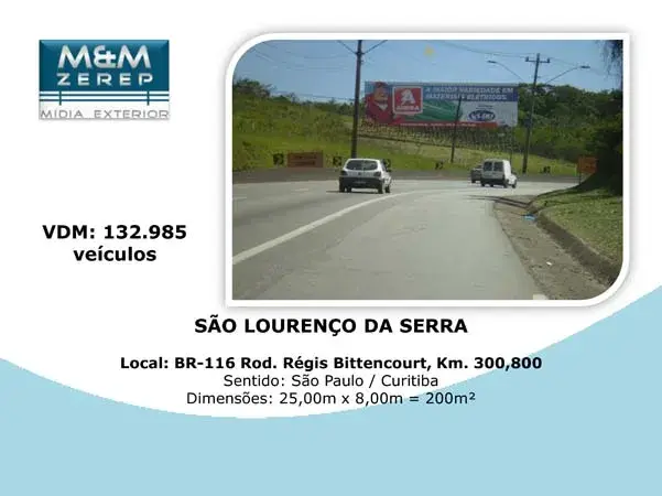 Painel Rodoviário e Front Light Rodovia Régis Bittencourt BR-116 Imagem