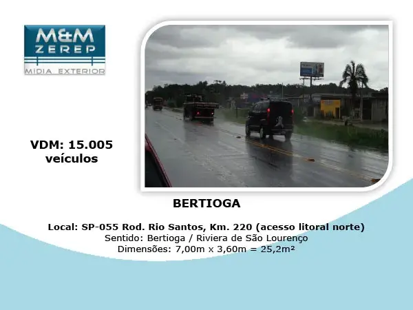 Painel Rodoviário e Front Light Rodovia Rio Santos SP-055 Imagem